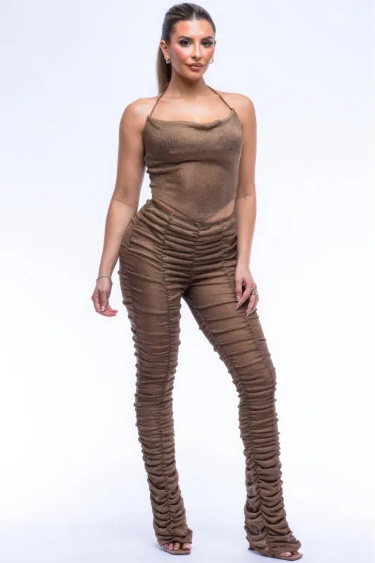 Halter Top Ruched Pants Set sold by Unique Kulture
