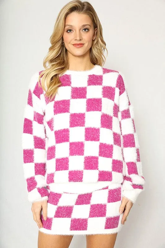 Luxury Fuzzy Checkered Sweater – Unique Kulture sold by Unique Kulture product image thumbnail 3