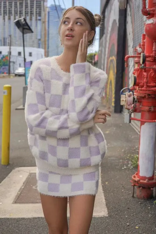 Luxury Fuzzy Checkered Sweater – Unique Kulture sold by Unique Kulture product image thumbnail 4