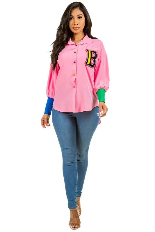 Luxury Sexy Fashion Top – Long Sleeve, Color Button, High-Low Hem | Unique Kulture sold by Unique Kulture product image thumbnail 4