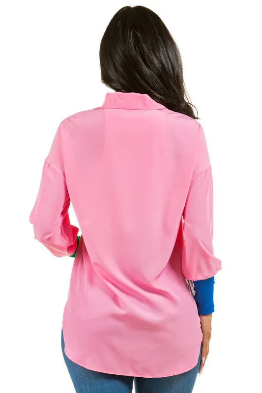Luxury Sexy Fashion Top – Long Sleeve, Color Button, High-Low Hem | Unique Kulture sold by Unique Kulture product image thumbnail 3