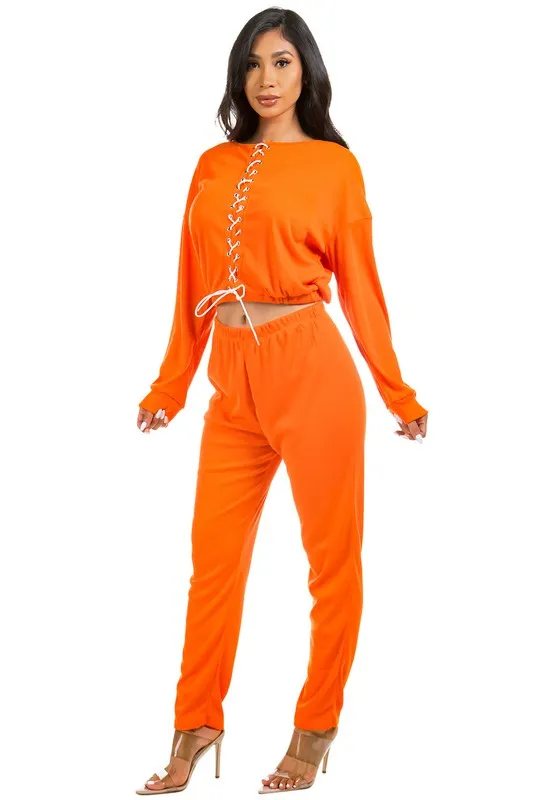 Luxury Two Piece Pant Set – Multi-Strip Top & Elastic Waist Pants | Unique Kulture sold by Unique Kulture product image thumbnail 4