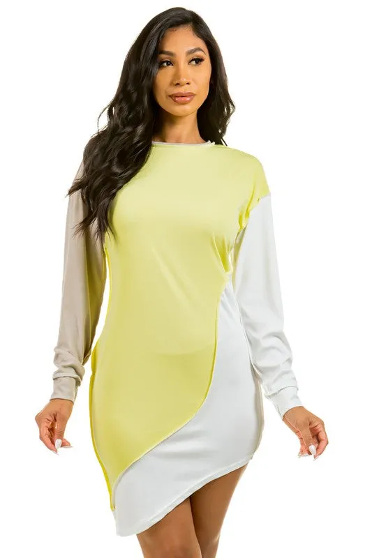 Luxury Sexy High-Low Fashion Dress – Round Neck, Long Sleeve | Unique Kulture sold by Unique Kulture product image thumbnail 2