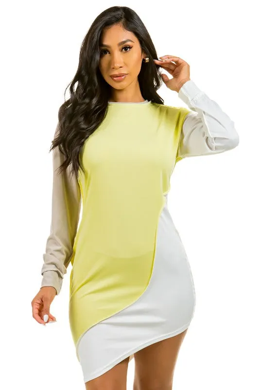Luxury Sexy High-Low Fashion Dress – Round Neck, Long Sleeve | Unique Kulture sold by Unique Kulture product image thumbnail 3