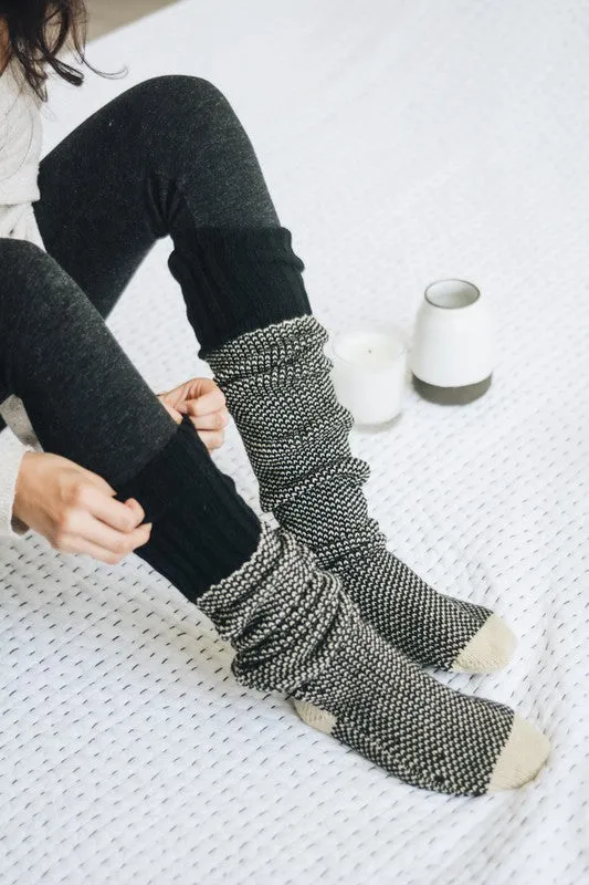 Luxury Knitted Lounge Socks – Knee High, Cozy Open-Work Design | Unique Kulture made by Unique Kulture
