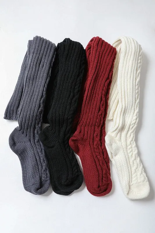 Knee High Cable Knit Socks sold by Unique Kulture product image thumbnail 2