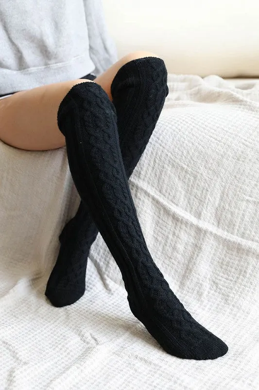 Knee High Cable Knit Socks sold by Unique Kulture product image thumbnail 3