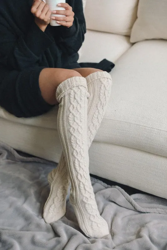 Knee High Cable Knit Socks sold by Unique Kulture product image thumbnail 5