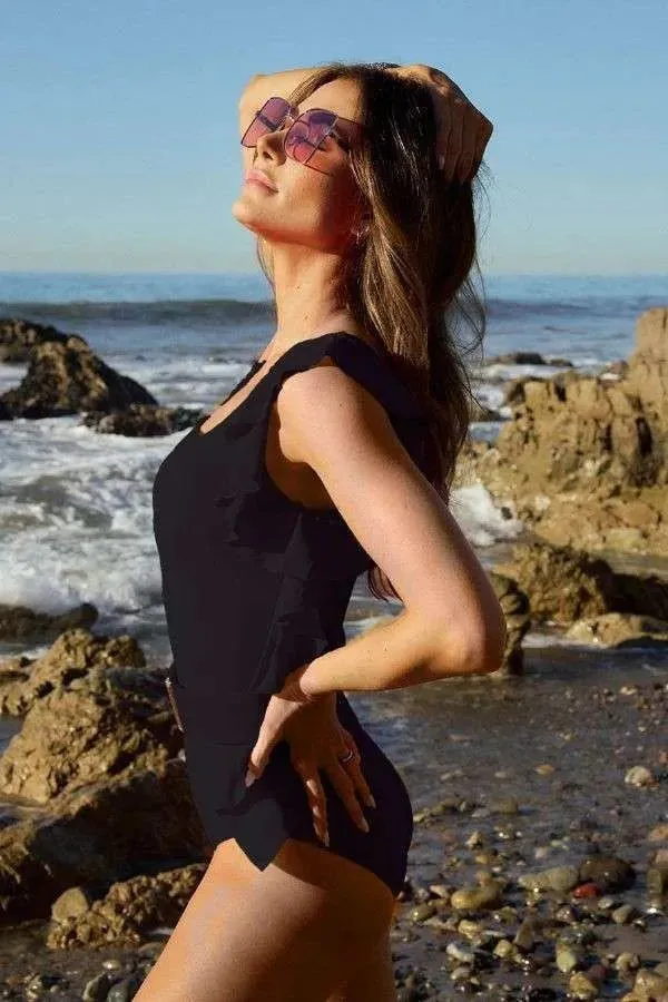 One-Shoulder Ruffle One Piece Swimsuit – Chic Solid Swimwear | Unique Kulture sold by Unique Kulture product image thumbnail 2