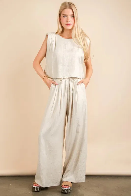 VERY J Solid Woven Top & Pants Set sold by Unique Kulture