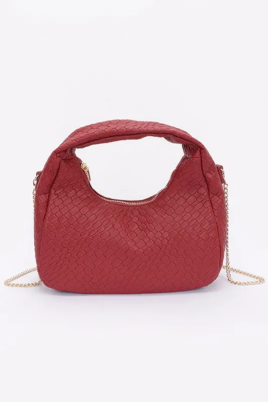 Embossed Faux Leather Hobo Bag sold by Unique Kulture
