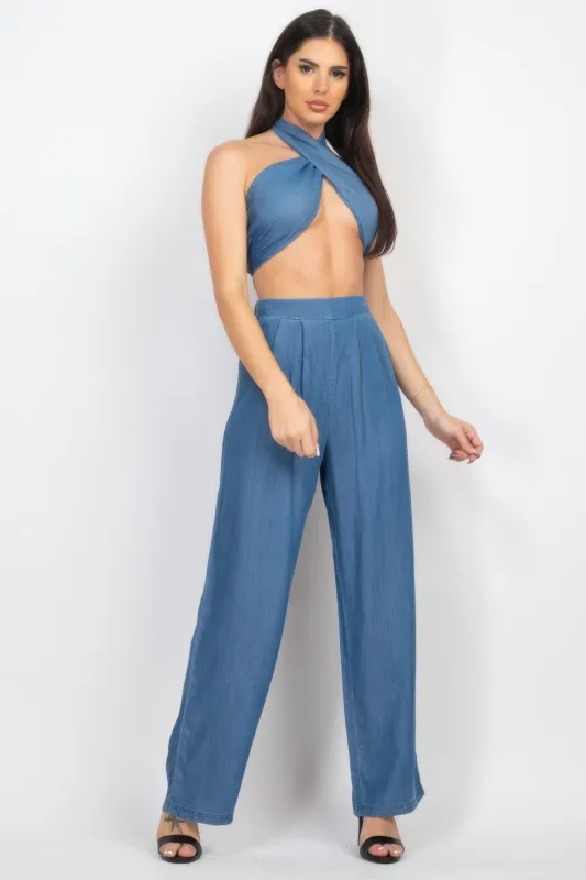 Tube Tied Top & Wide Pants Set sold by Unique Kulture