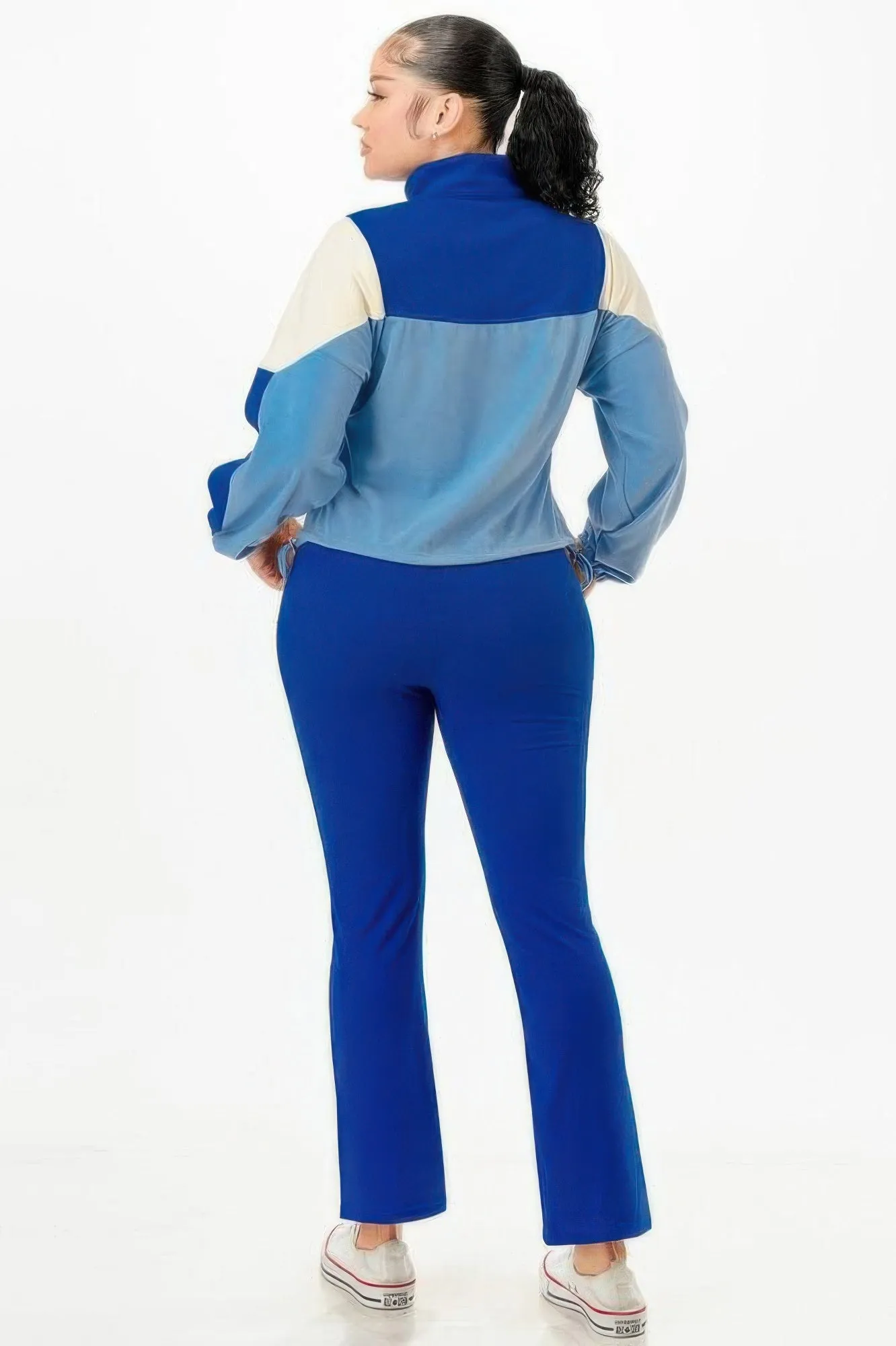 Color Blocked Jacket W/flare Pants Set sold by Unique Kulture product image thumbnail 2