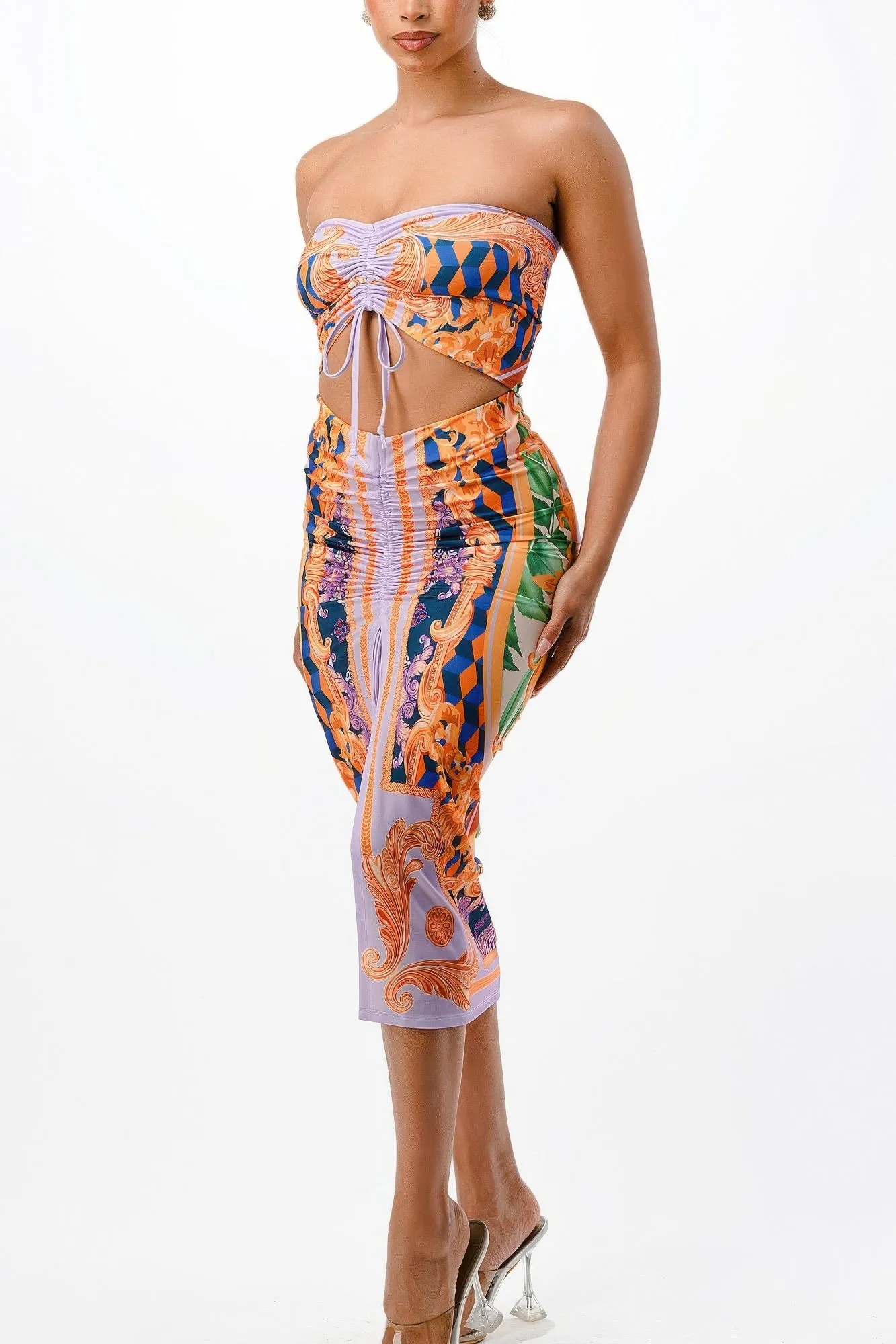 Adjustable Ruching Midi Skirt Set sold by Unique Kulture product image thumbnail 2