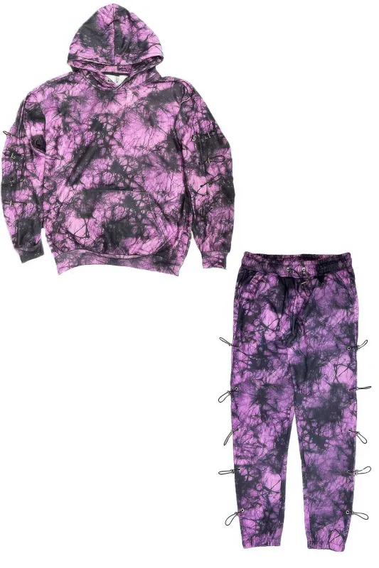 Tye Dye Sleeve Toggle Hoodie And Sweat Set sold by Unique Kulture