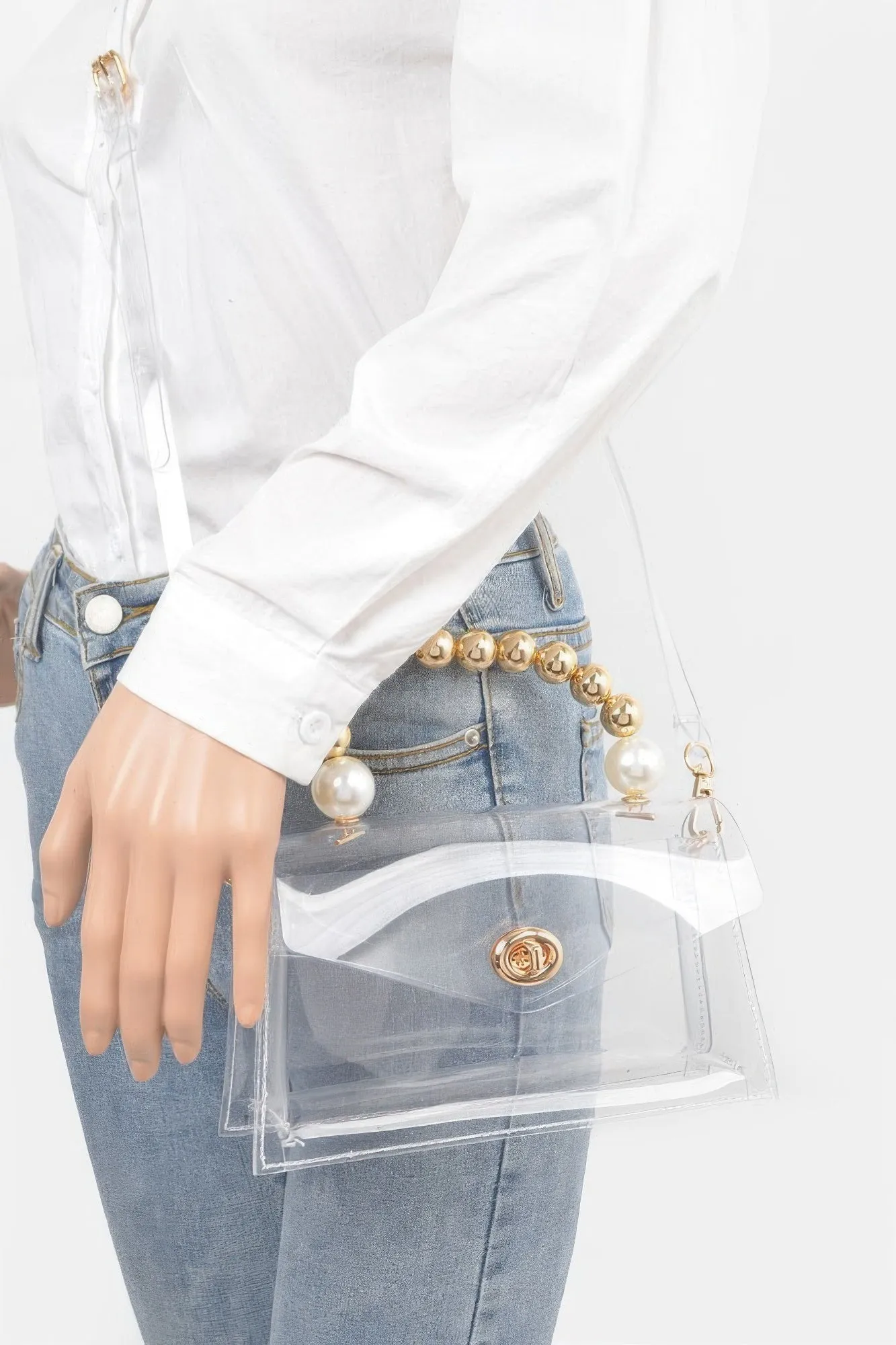 Transparent Ccb Handle Flap Clutch sold by Unique Kulture product image thumbnail 2