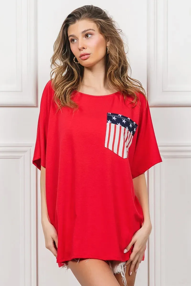 BiBi French Terry With Front Pocket Dolman Sleeves Top sold by Unique Kulture product image thumbnail 5