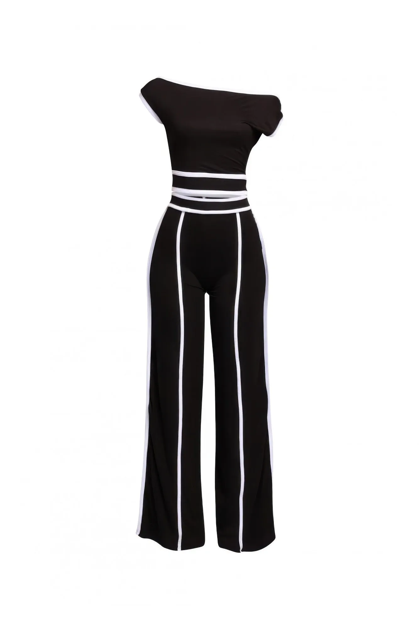 Color Contrast Detailed Off Shoulder Set sold by Unique Kulture
