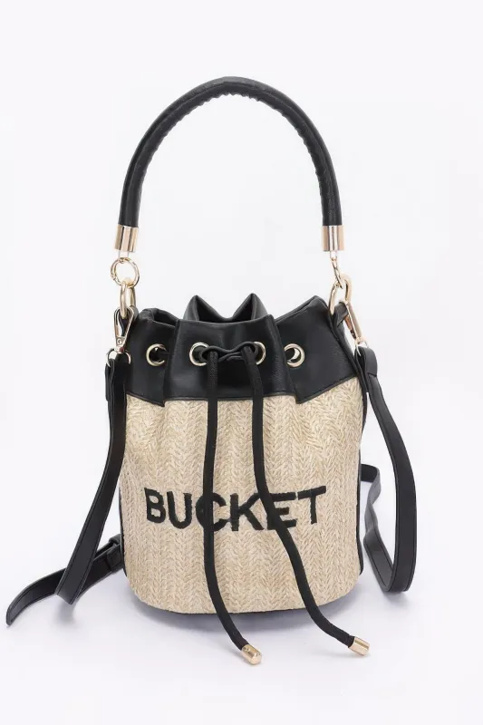 Faux Straw Bucket Bag sold by Unique Kulture
