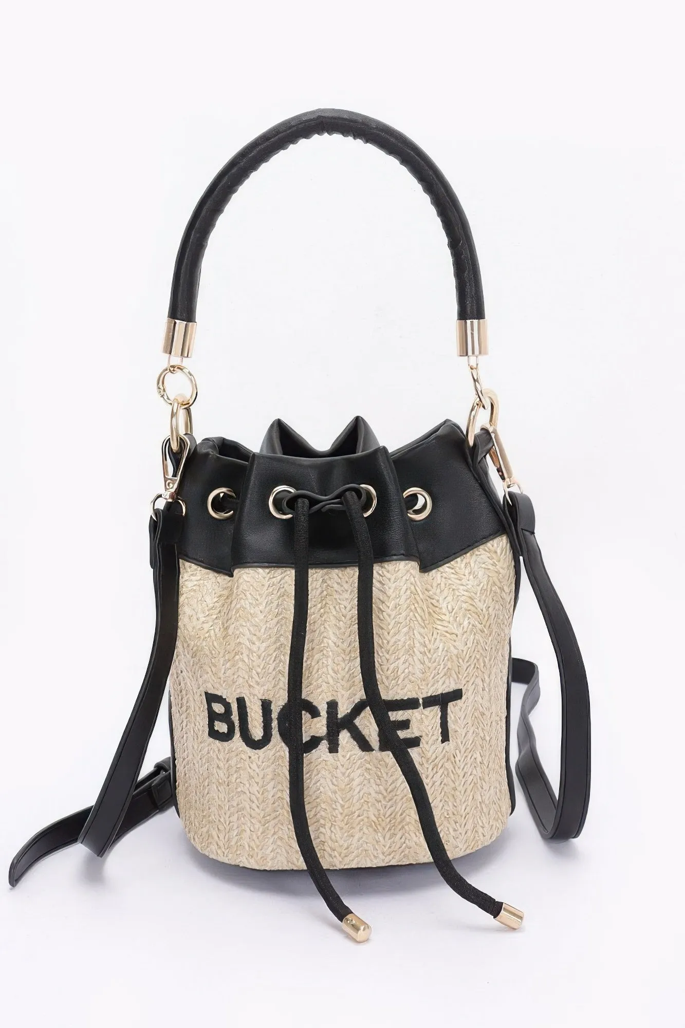 Faux Straw Bucket Bag sold by Unique Kulture