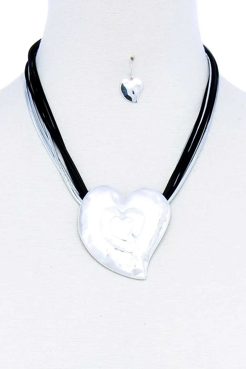 Fashion Triple Heart Pendant Necklace And Earring Set sold by Unique Kulture product image thumbnail 2