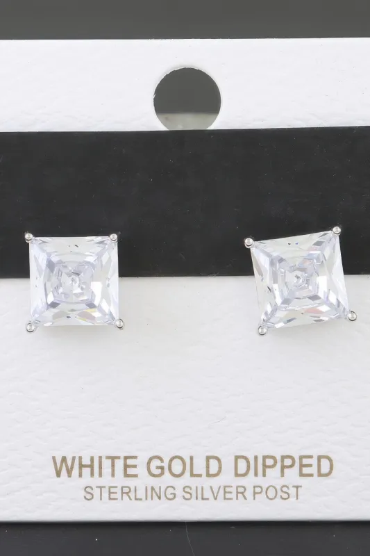 Silver Cubic Zirconia Rhinestone Earrings sold by Unique Kulture