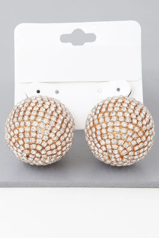 Bejeweled Rhinestone Disco Earrings sold by Unique Kulture