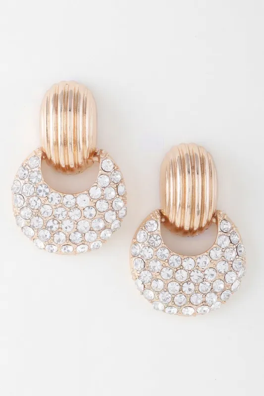 Modern Bejeweled Crescent Moon Earrings sold by Unique Kulture