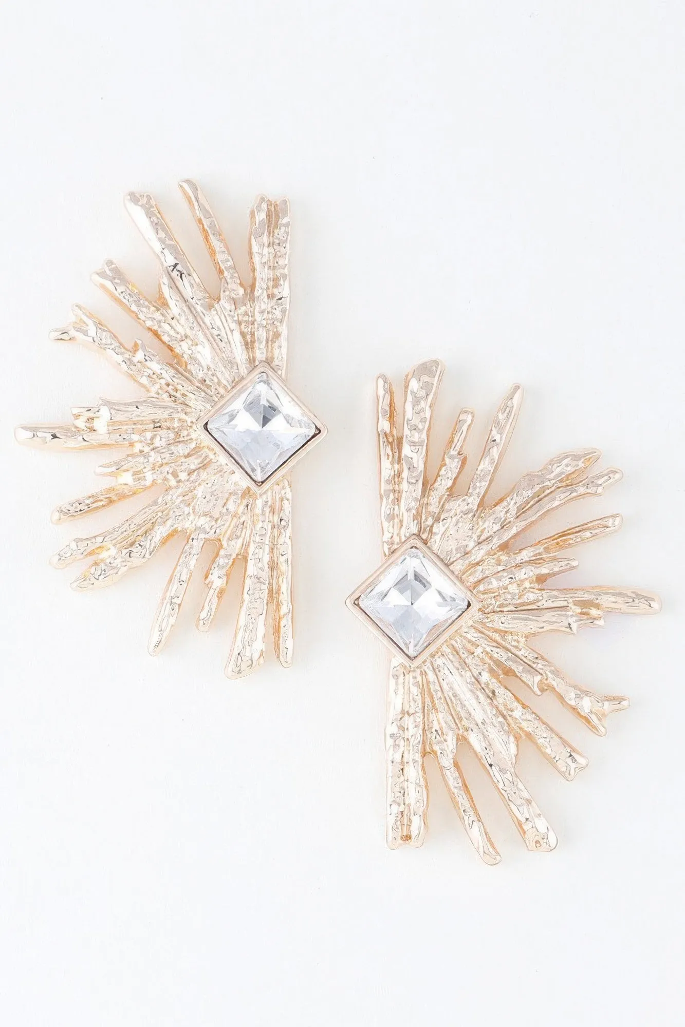 Diamond Rhinestone Flare Earrings sold by Unique Kulture