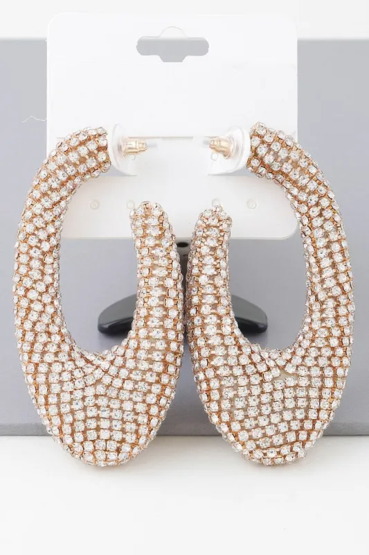 Bejeweled Abstract Oval Earrings sold by Unique Kulture