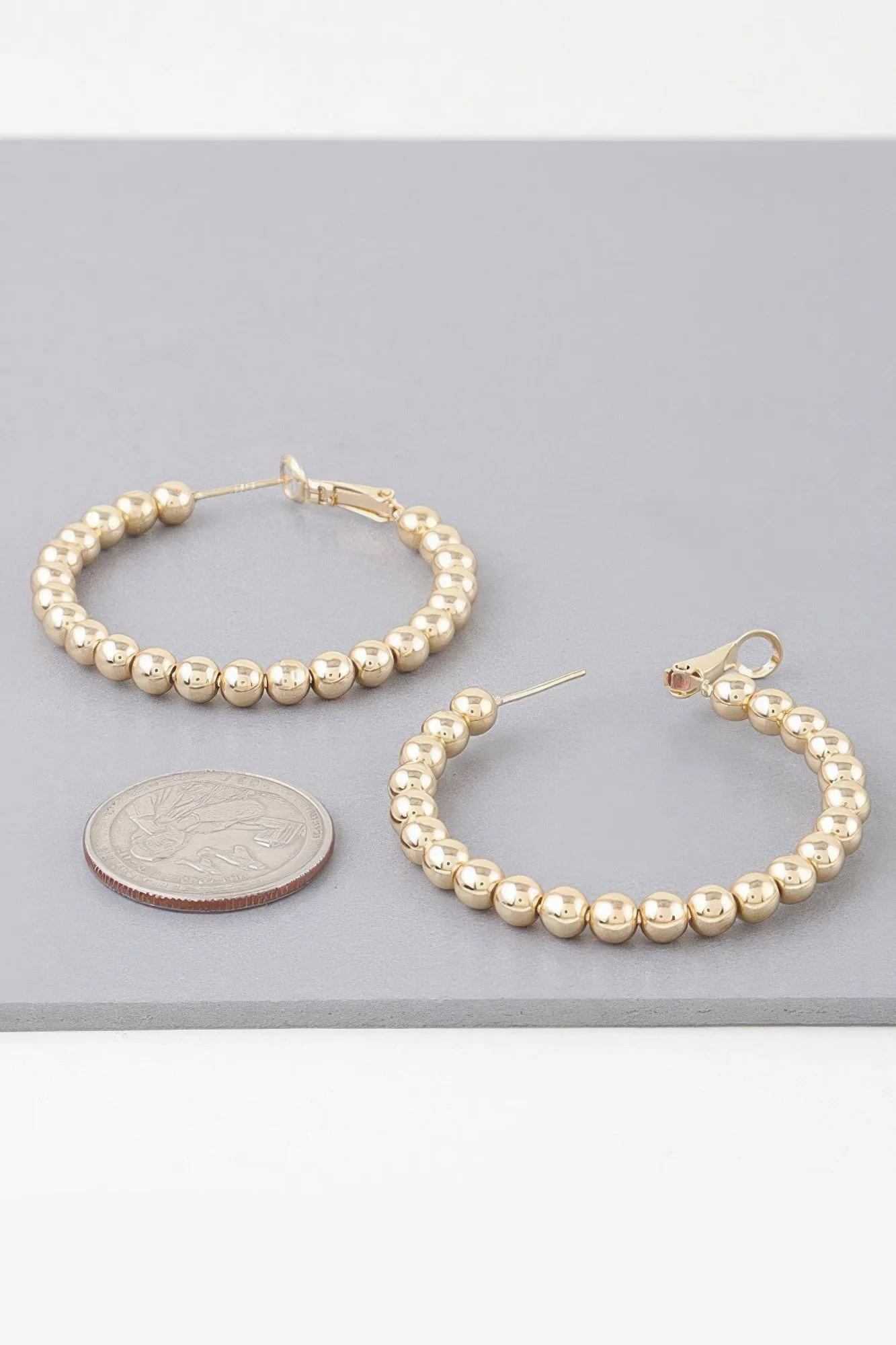 Shiny Beaded Hoop Earrings sold by Unique Kulture product image thumbnail 2