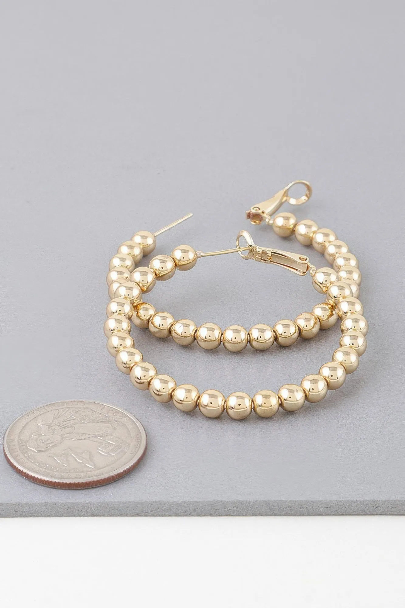Shiny Beaded Hoop Earrings sold by Unique Kulture product image thumbnail 3