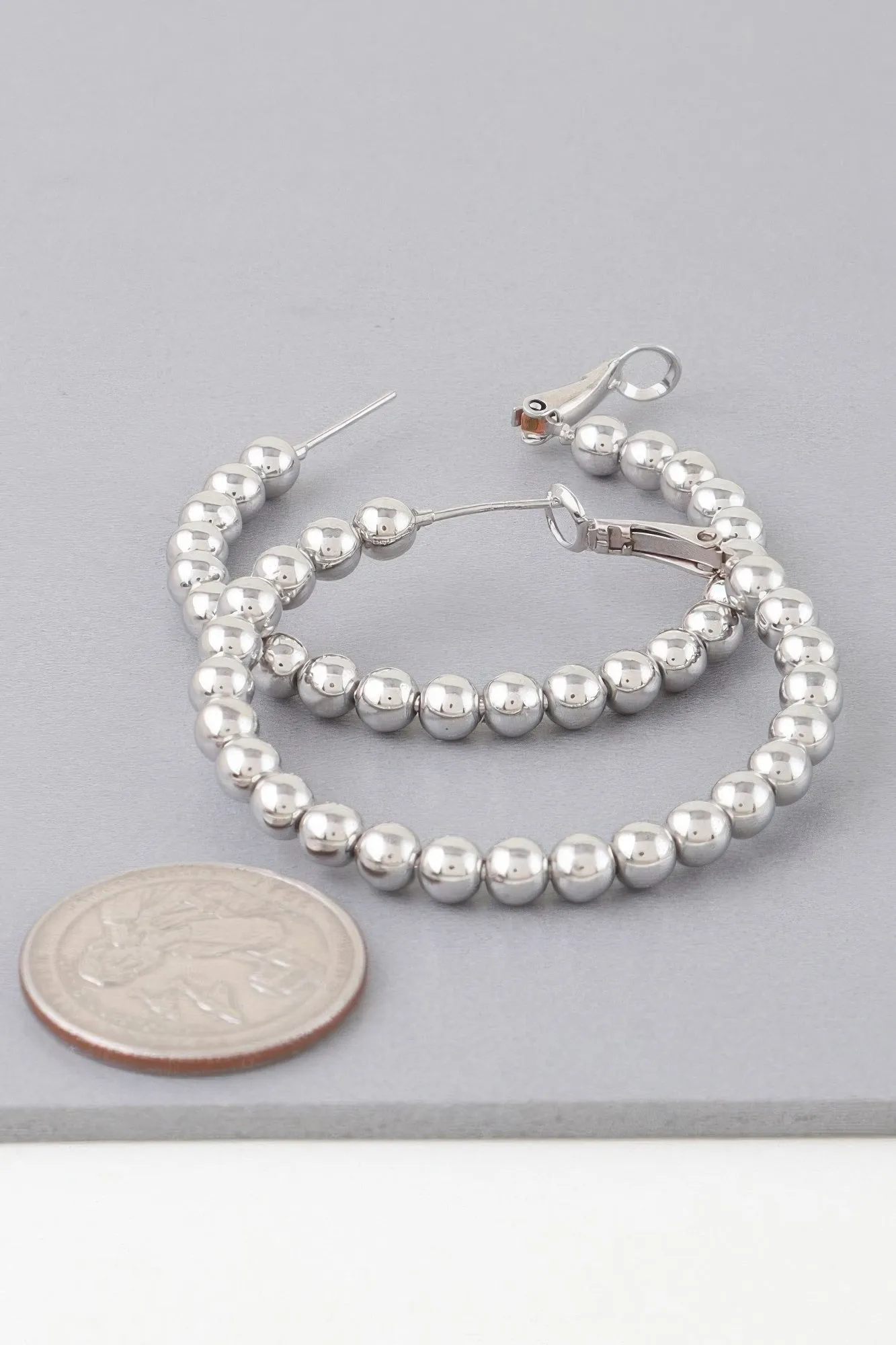 Shiny Beaded Hoop Earrings sold by Unique Kulture product image thumbnail 4