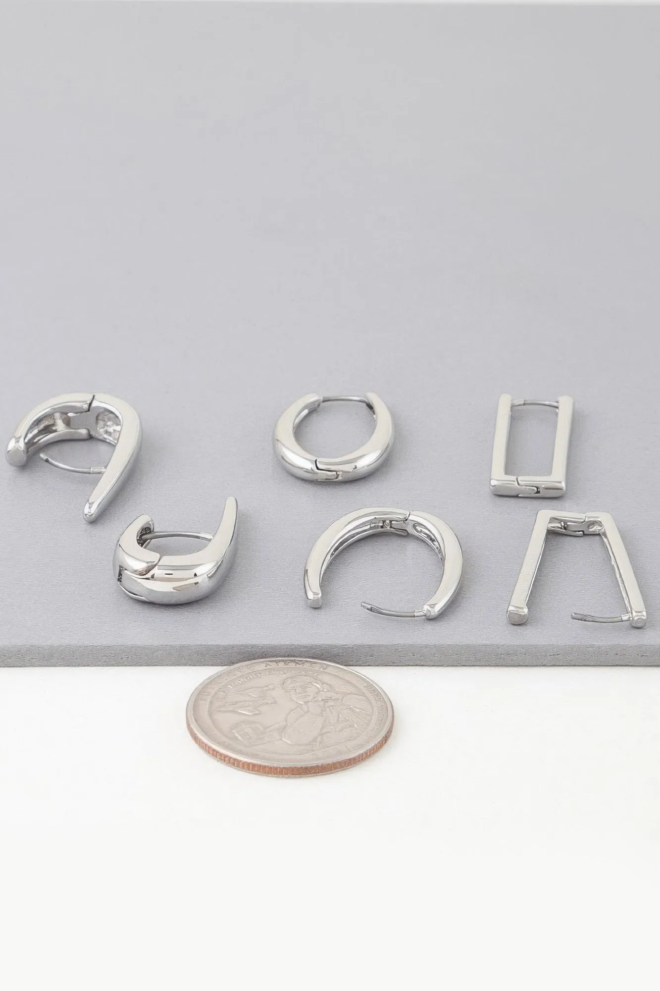 Multi Shiny Modern Hoop Earrings Set sold by Unique Kulture product image thumbnail 3