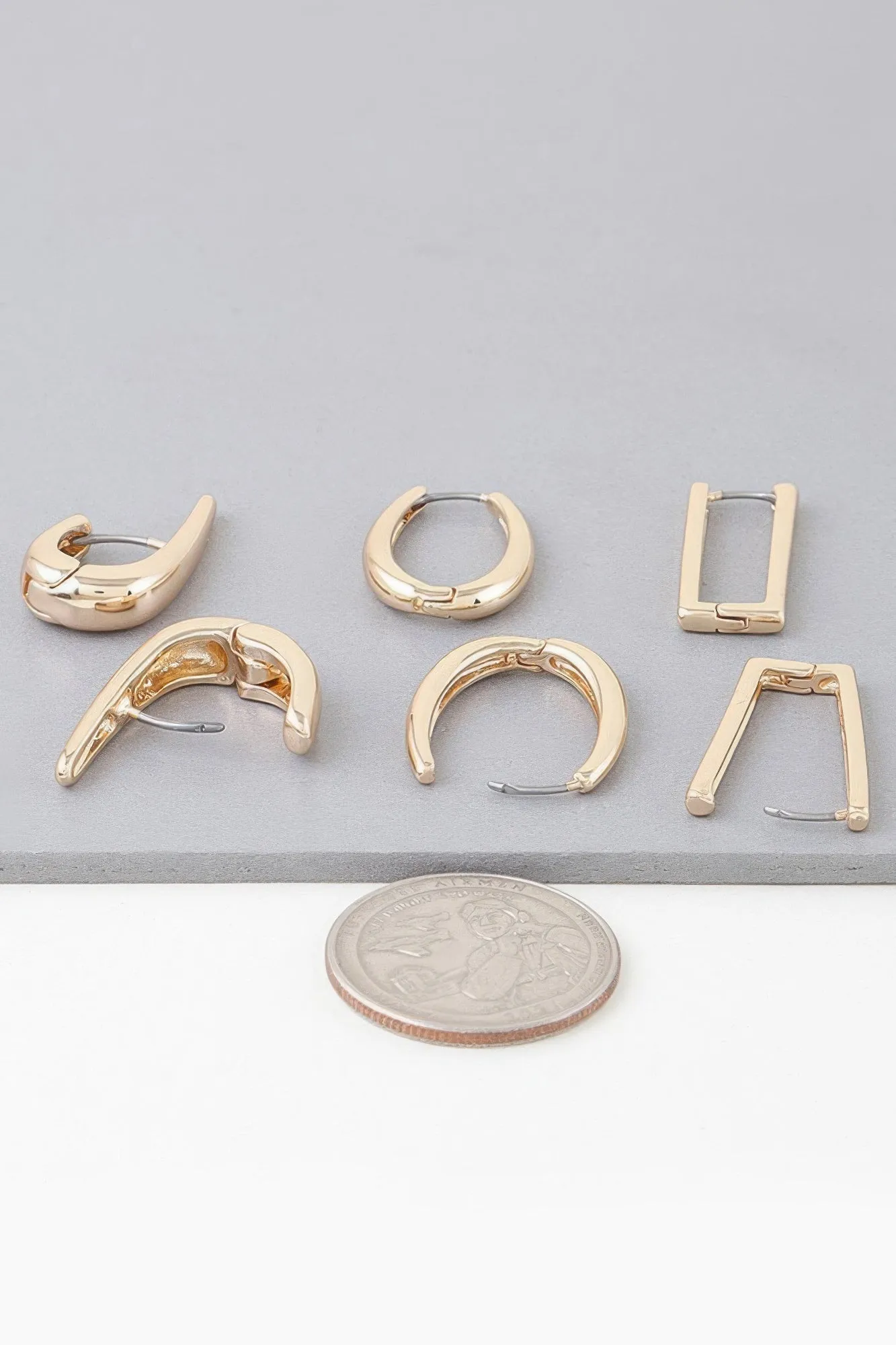 Multi Shiny Modern Hoop Earrings Set sold by Unique Kulture product image thumbnail 2