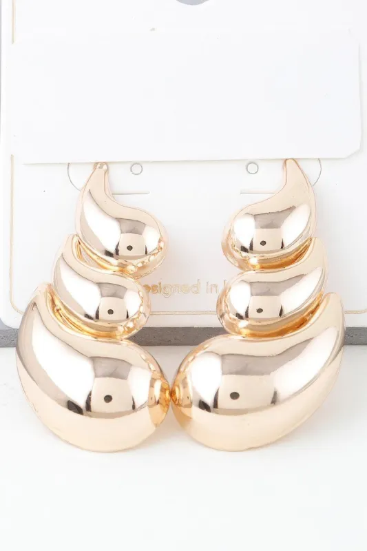 Shiny Curved Teardrop Earrings sold by Unique Kulture