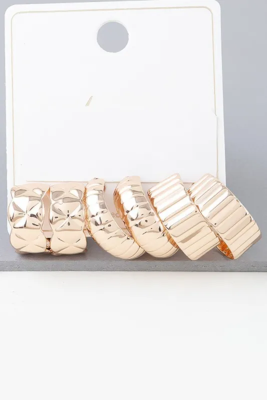 Multi Quilted Hoop Earrings Set sold by Unique Kulture