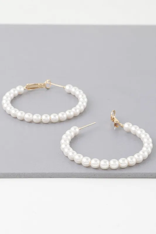 Multi Pearl Hoop Earrings sold by Unique Kulture
