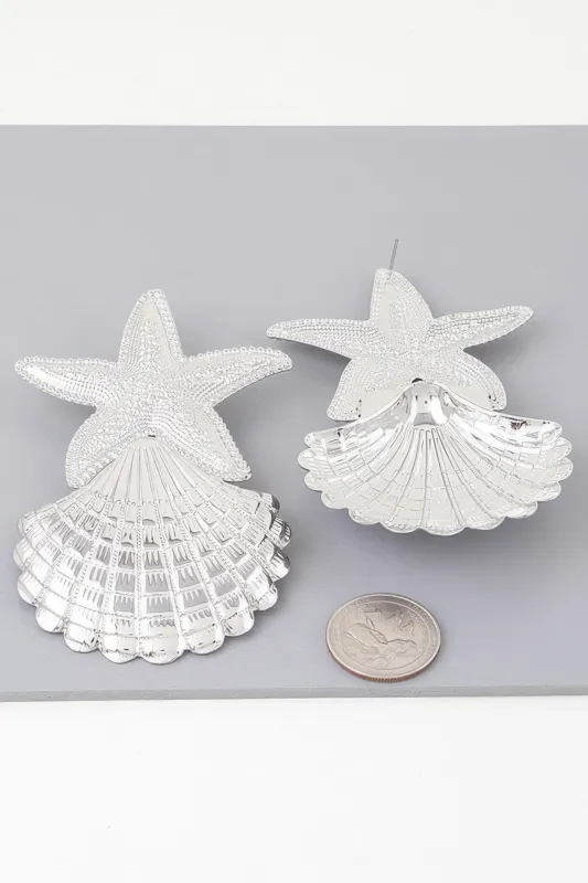 Clam N Starfish Earrings made by C.C