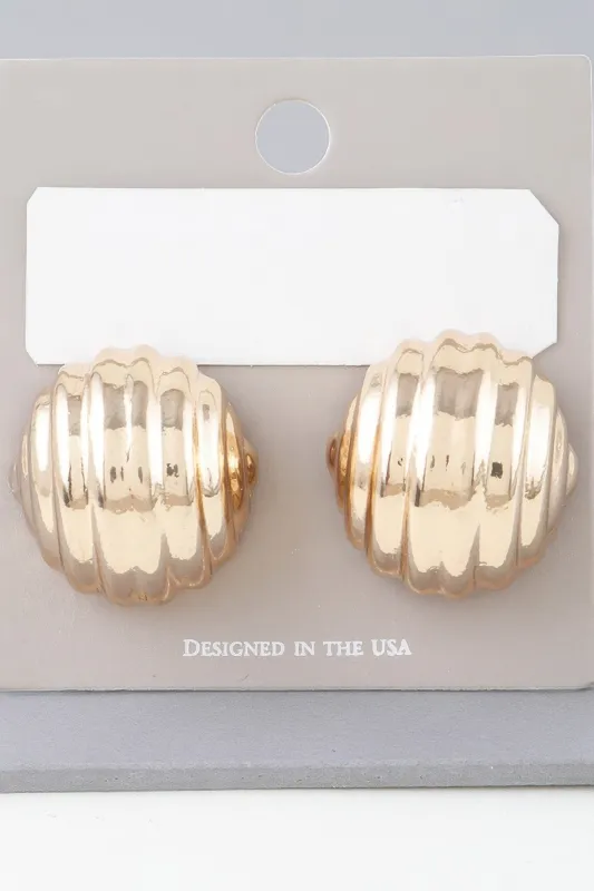 Multi Ribbed Dome Earrings sold by Unique Kulture
