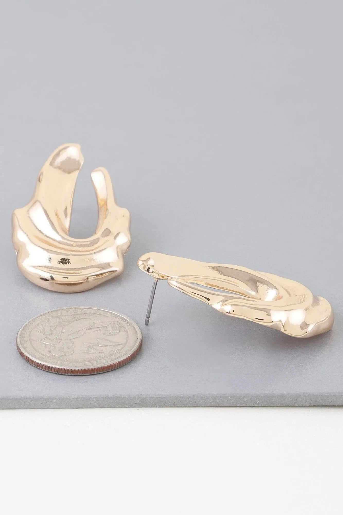 Shiny Ripple Drop Earrings sold by Unique Kulture product image thumbnail 3