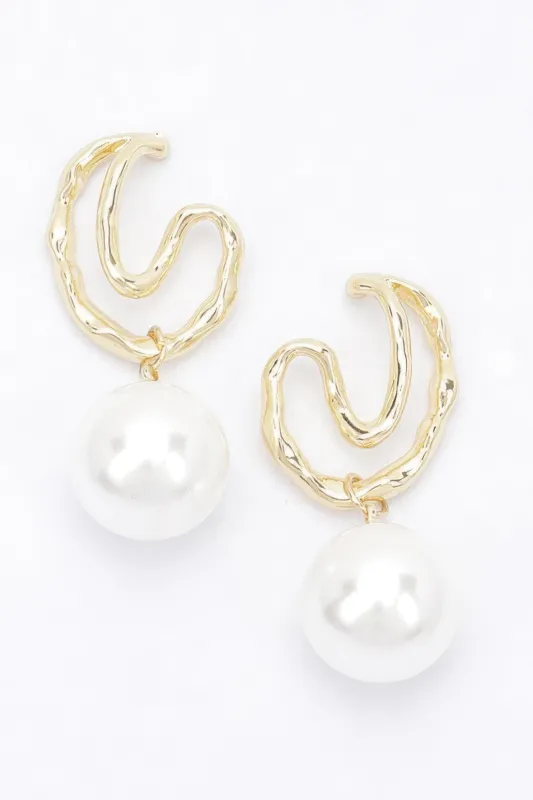Faux Pearl Metal Earring sold by Unique Kulture