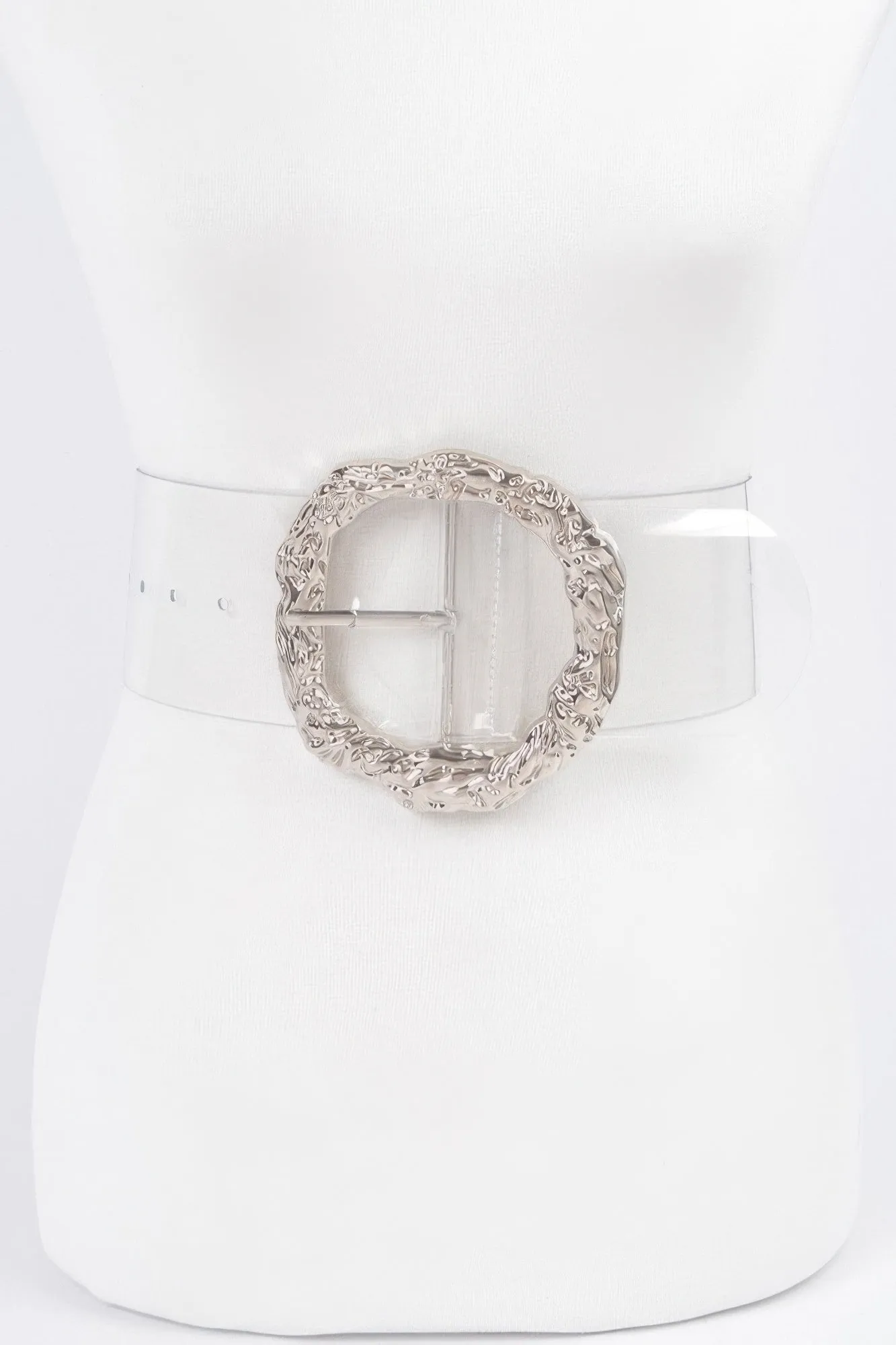 Big Vintage Round Metal Buckle Clear Belt sold by Unique Kulture product image thumbnail 5
