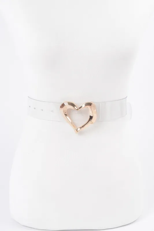 Heart Shape Metal Buckle Clear Belt sold by Unique Kulture