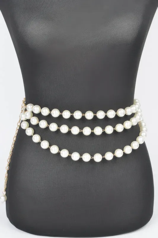 Multi Layered Pearl Chain Belt sold by Unique Kulture
