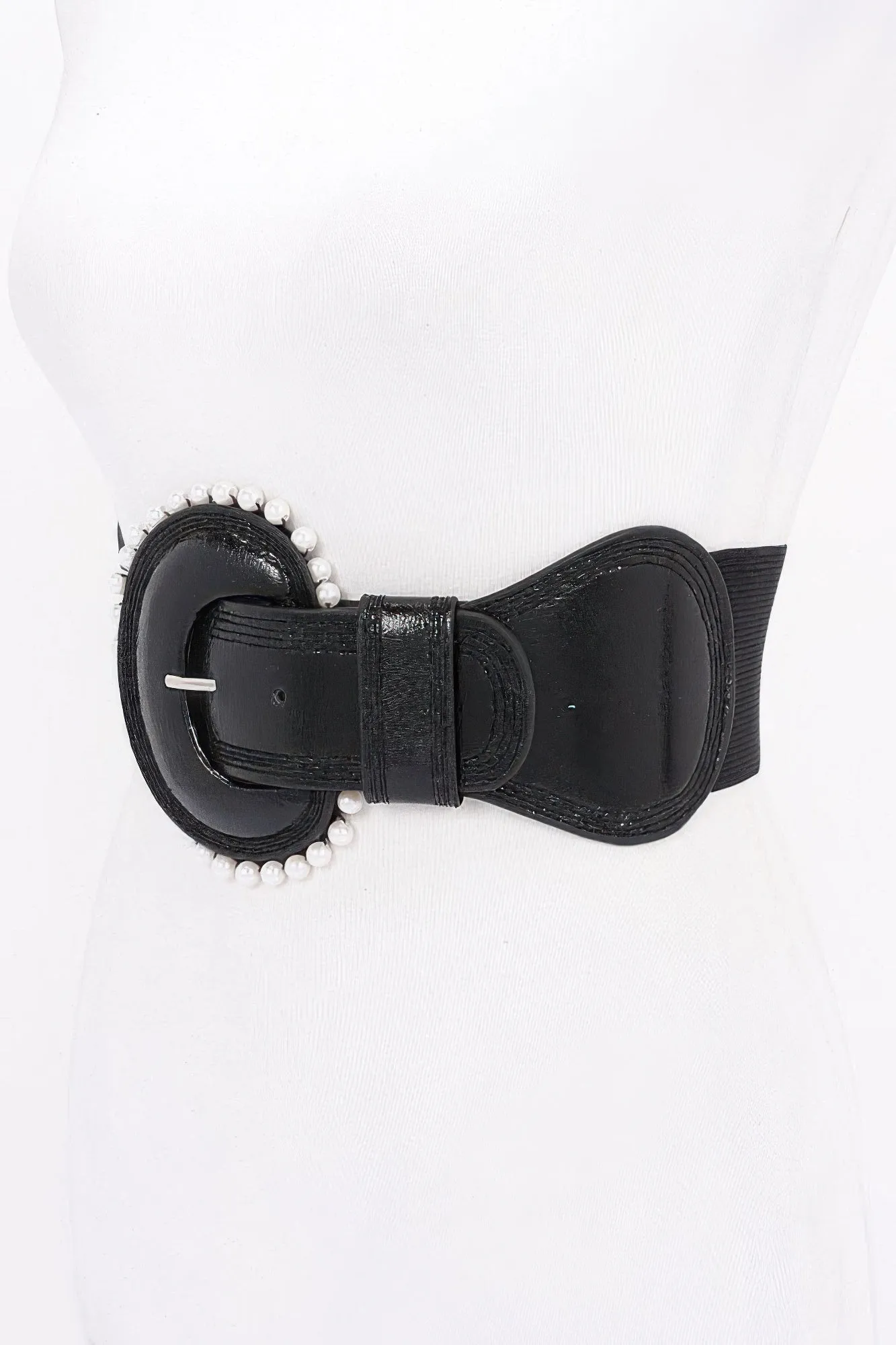 Pearl Metallic Pu Elastic Belt sold by Unique Kulture product image thumbnail 2