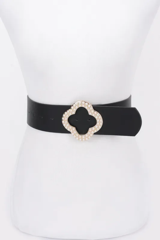 Pearl Metal Buckle Metallic Stretch Belt sold by Unique Kulture