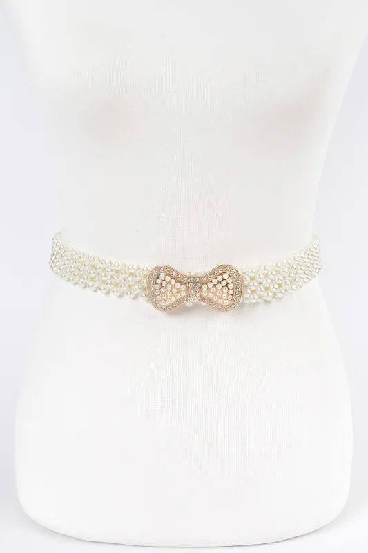 Elastic Pearl Waist Belt W/ribbon Buckle sold by Unique Kulture