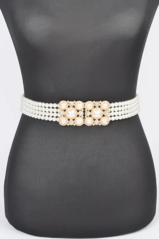 Faux Pearl Elastic Belt sold by Unique Kulture