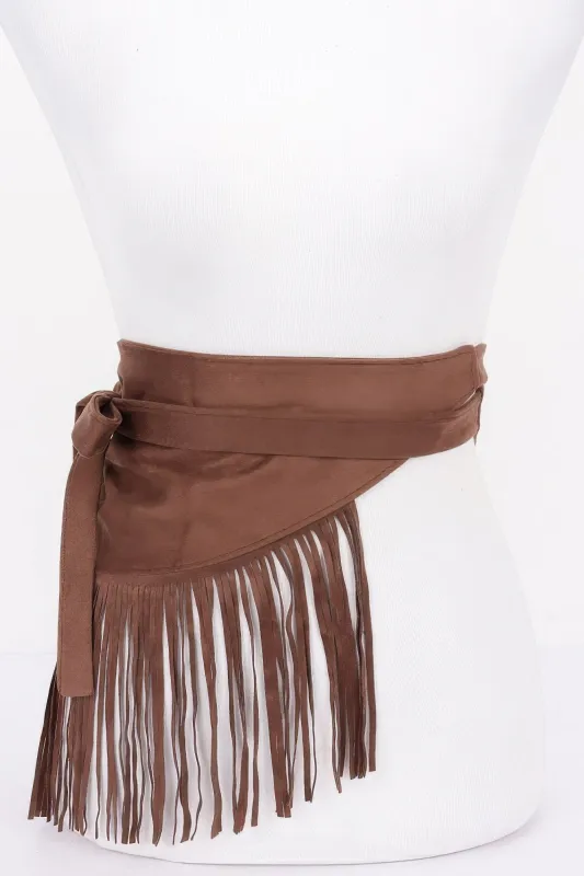 Faux Suede Fringe Belt sold by Unique Kulture